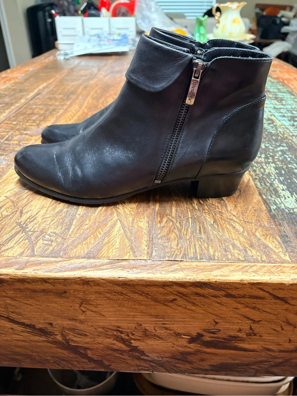 Regarde Le Ciel Stephany 03 Women's Black Leather Ankle Boot Side Zip Size 42